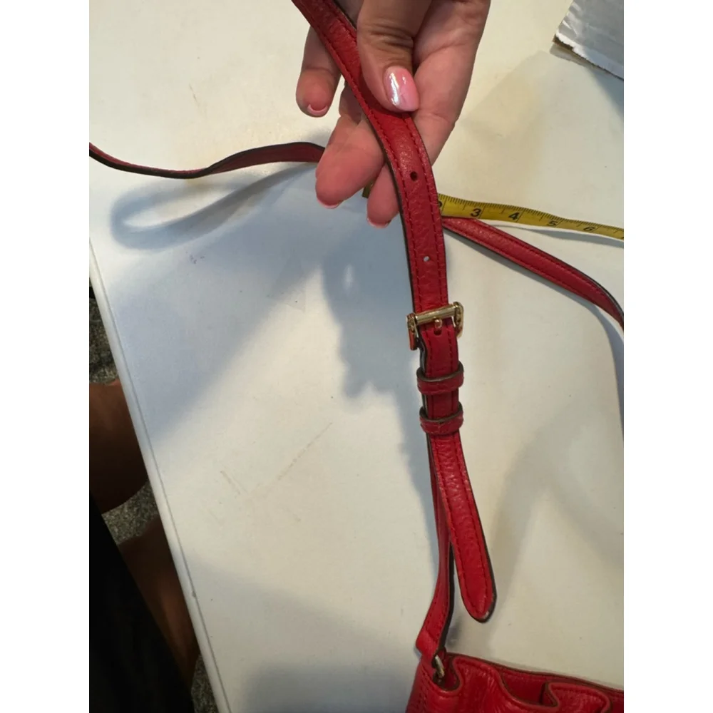 Michael Kors Red Leather Bucket Bag Small - Picture 13 of 13